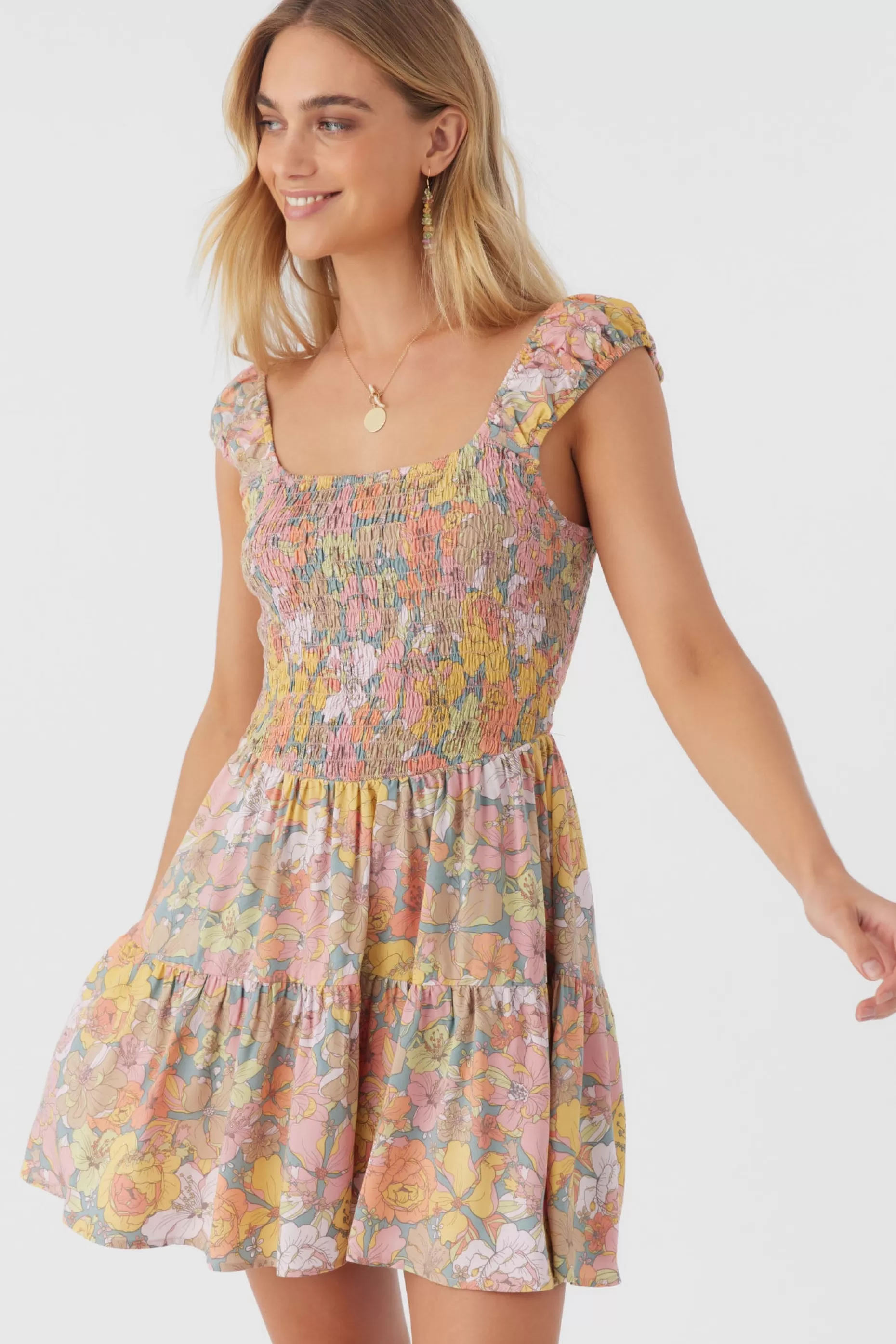 O’Neill ADELLE JANIS FLORAL SMOCKED DRESS^Women Dresses