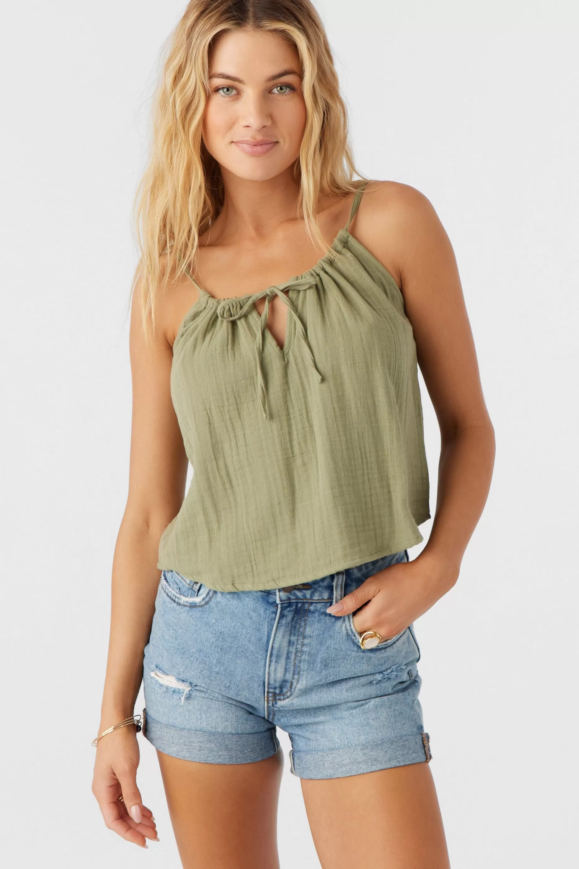 O’Neill ANYA CRINKLE DOUBLE GAUZE TANK TOP^Women Cover-Ups | Tops