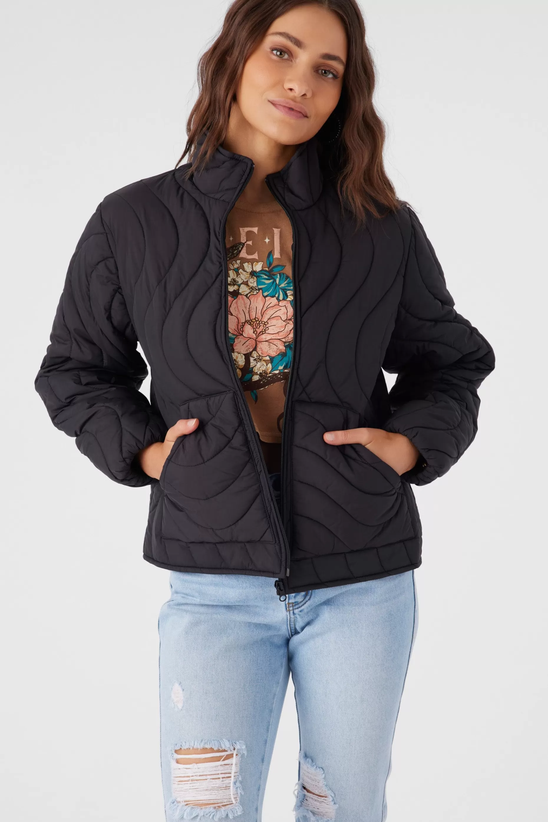 O’Neill EDEN NYLON WAVE QUILTED ZIP JACKET^Women Jackets