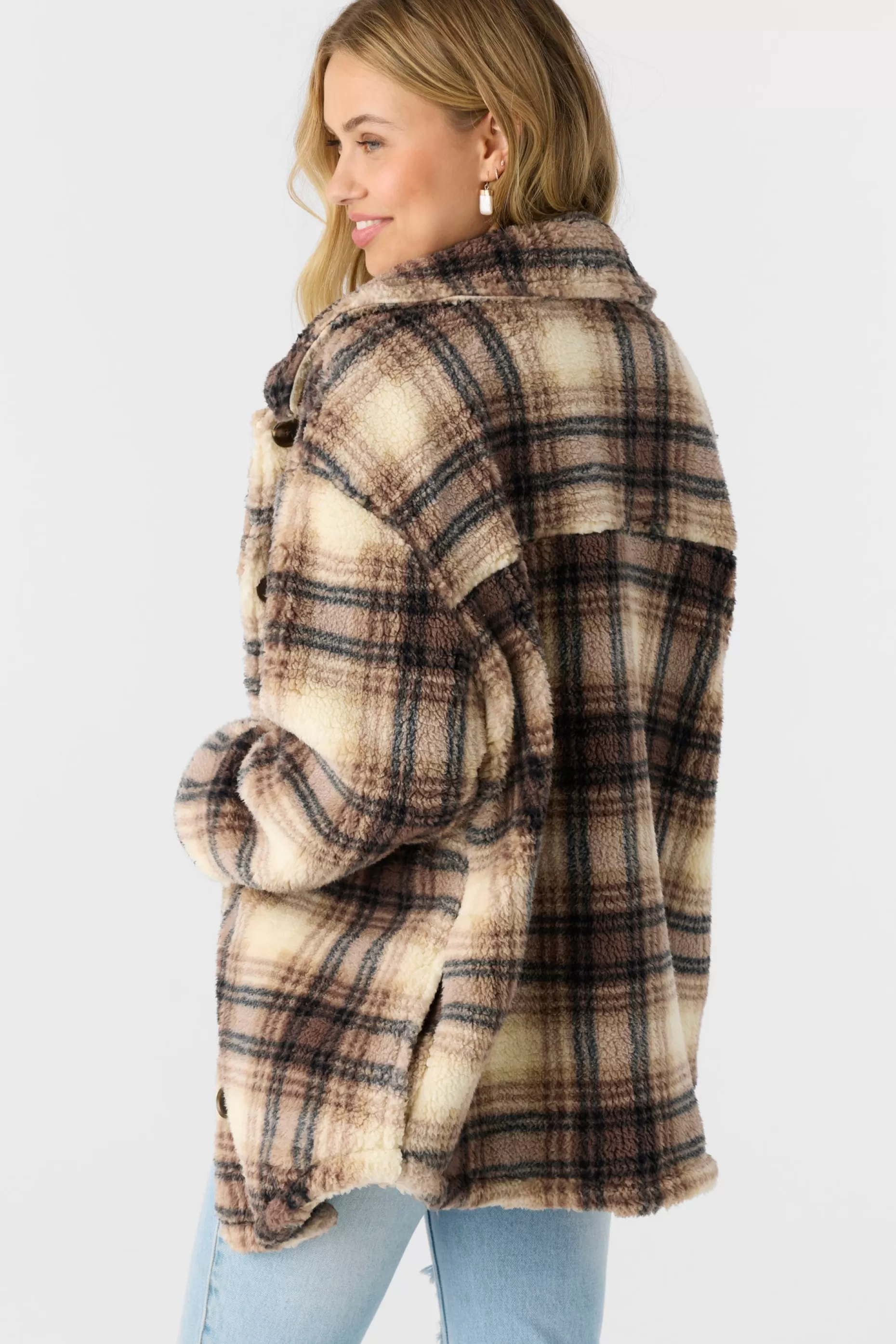 O’Neill HEATH PLAID HIGH PILE FLEECE JACKET^Women Jackets