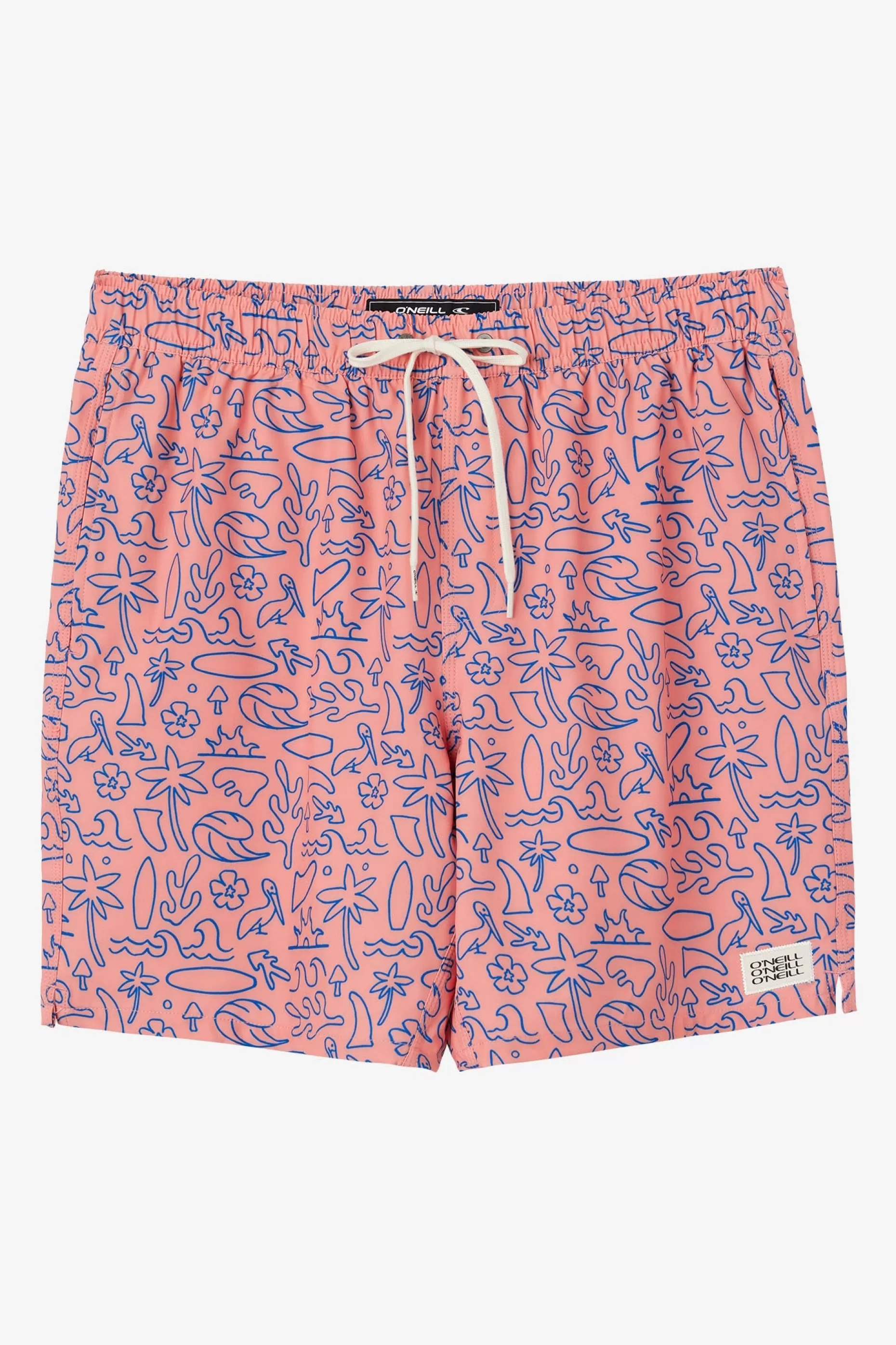 O’Neill HERMOSA ELASTIC WAIST LINED 17" SWIM TRUNKS^ Side Pockets