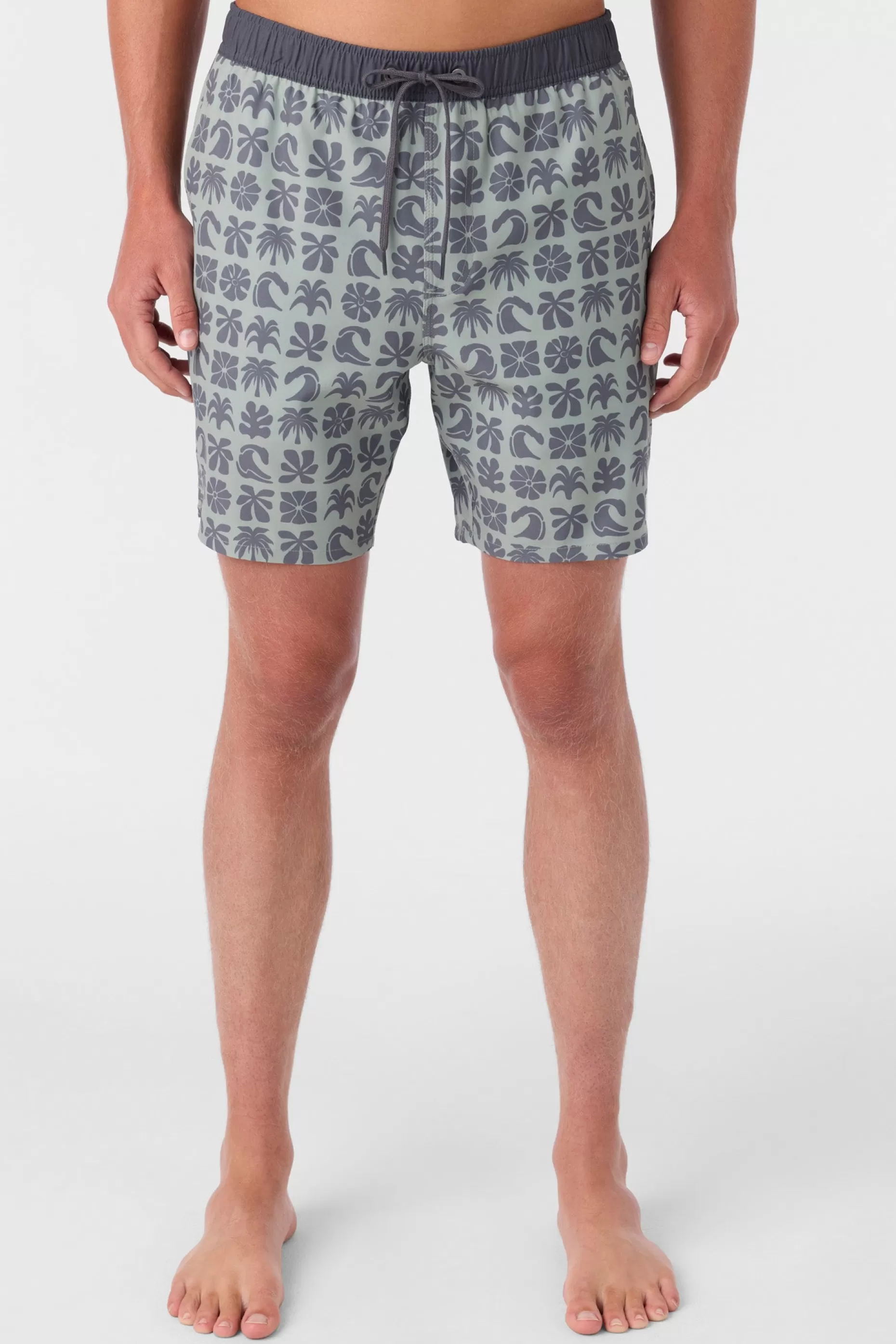 O’Neill HERMOSA ELASTIC WAIST LINED 17" SWIM TRUNKS^ Side Pockets