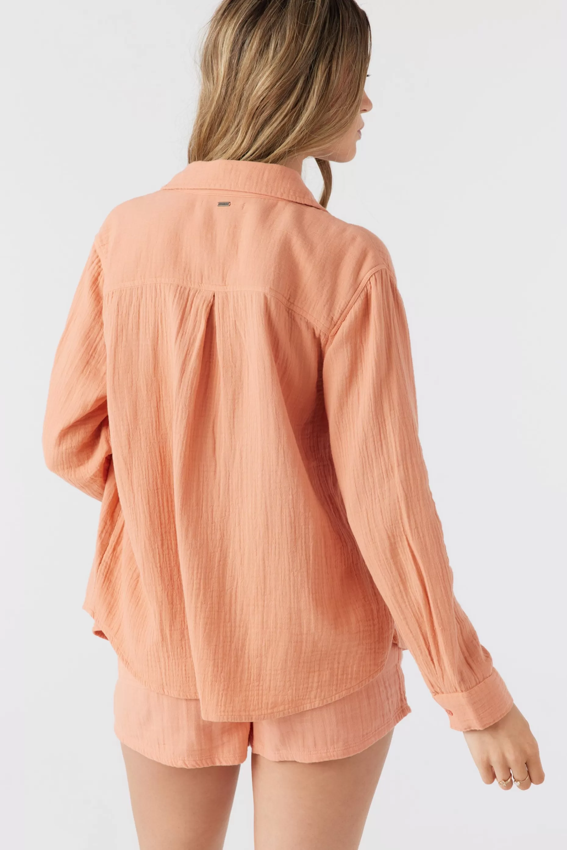 O’Neill LENI CRINKLE DOUBLE GAUZE BUTTON DOWN SHIRT^Women Cover-Ups | Tops