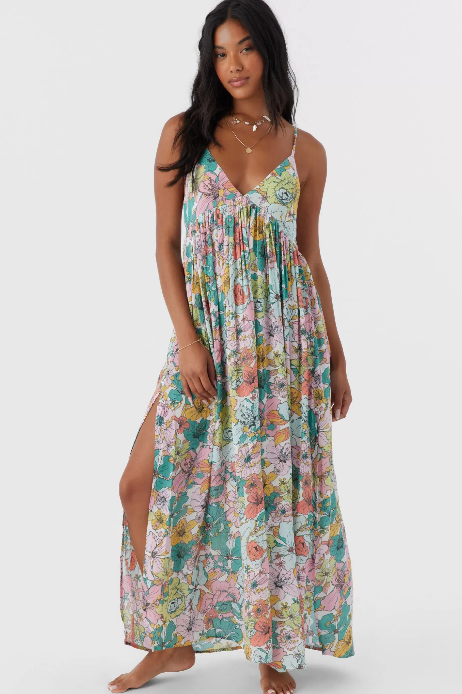 O’Neill MEL MAXI JANIS FLORAL SWIM COVER-UP DRESS^Women Cover-Ups